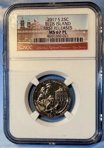 2017s Ellis Island First Releases NGC MS 67 PL Quarter - Picture 1 of 4