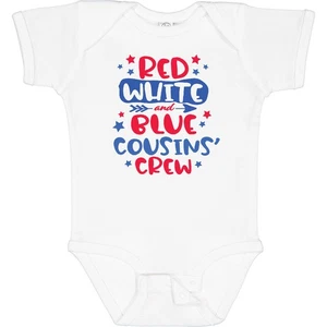 Inktastic Cousins Crew Red White And Blue 4th Of July Baby Bodysuit Fourth Kids - Picture 1 of 9