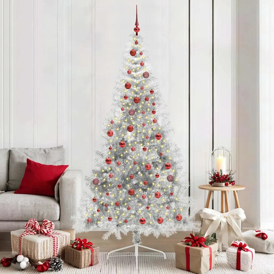 Albero di Natale artificiale con luci integrate Argento 210 cm 099home - Immagine 1 di 1