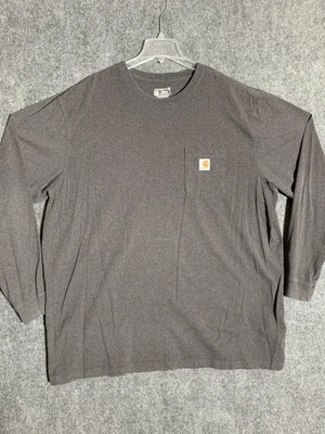 Carhartt Shirt Mens 3XL Tall Gray Loose Fit Long Sleeve Pocket Workwear Crewneck - Image 1 of 4