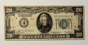 1928 $20 Twenty Dollar Bill Federal Reserve Note • Cleveland Vintage US Currency - Picture 1 of 8