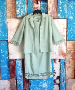 Mujer Plaza South Formal Largo 2 Piezas Vestido Blazer TALLA 10 Verde Lima NUEVO - Imagen 1 de 16