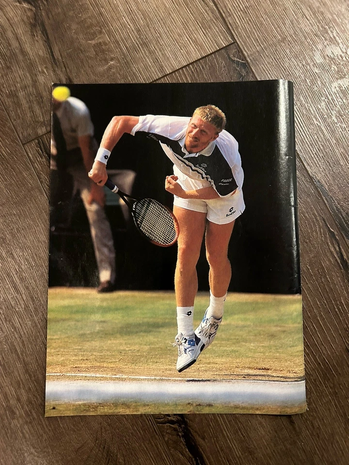 BORIS BECKER 照片网球 8 英寸 x 11 海报乐透短裤衬衫 Fager — 第 1/1 张图片