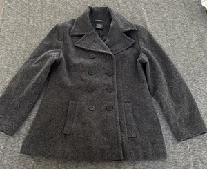 Outbrook Coat Womens Large Wool Blend Double Breasted Peacoat Classic Jacket - Picture 1 of 5