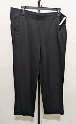 Athletic Works Women's Plus Fleece Open Pants Activewear Black Pockets XXL 20 - Image 1 of 4