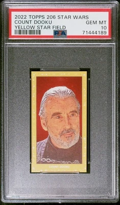 2022 Topps 206 Star Wars Count Dooku Yellow Star Field /34 PSA 10 Pop 1! - Image 1 of 2