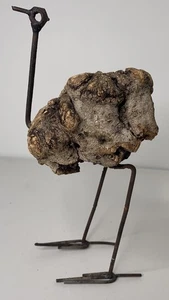 Wood Burl Ostrich Metal Figurine Legs Feet Neck And Head Collectible - Picture 1 of 7