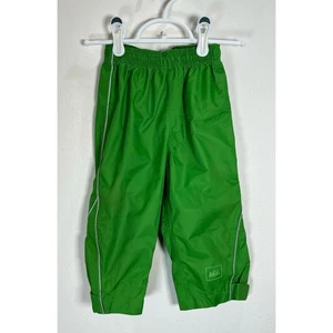 REI Pantalone antipioggia cooperativo bambino taglia 18 mesi ragazzo ragazza verde pull on - Foto 1 di 4