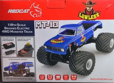 Redcat RER33539 MT-18 1/18 Scale Brushed Electric Monster Truck Lawless Edition - Image 1 of 4