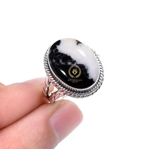 White Buffalo Turquoise Gemstone Handmade Statement 925 Sterling Silver Ring - Picture 1 of 4