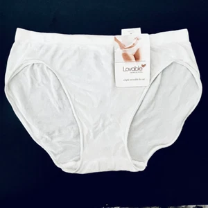 NWT Lovable White 9/XXL Super Soft Stretch Seamless Hi-Cut Hipster Bikini Pantie - Picture 1 of 8