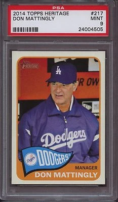 2014 Topps Heritage 217 Don Mattingly PSA 9 Mint - Image 1 of 2