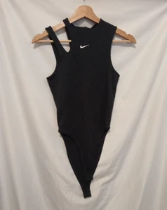 NIKE Bodysuit Tank DV7886-010 XS Black Tiger Fit Athletic Performance Sporty - Picture 1 of 11