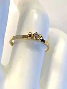 14K YELLOW GOLD CZ LADIES ENGAGEMENT RING AX - Picture 1 of 9