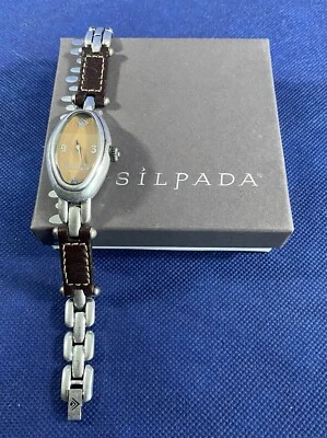 Reloj de mujer Silpada Designs "Time Flies" de cuero y acero inoxidable 7 3/4" Foto 1 de 4