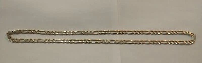 Vintage Solid 10K Gold 22" Long Figaro Chain Necklace - Image 1 of 4