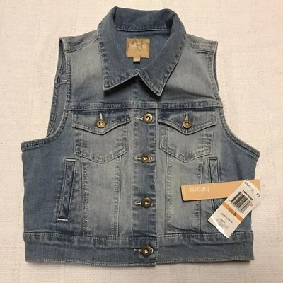 NUEVO CON ETIQUETAS Takara Gitano Dije Estilo Vintage Azul Denim Chaleco Niñas Jóvenes Talla Pequeña Foto 1 de 4