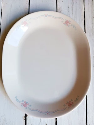 Plato para servir desayuno inglés Corelle 10x12 rosa azul casa de campo Foto 1 de 4
