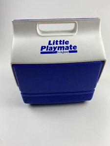 Vintage Little Playmate by Igloo Personal Cooler Blue White Push Button Picnic - Picture 1 of 10