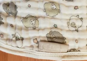 Lil Llama Swaddling Babydecke Baumwolle Musselin Steppdecke Schaf Lamm weiß - Bild 1 von 7