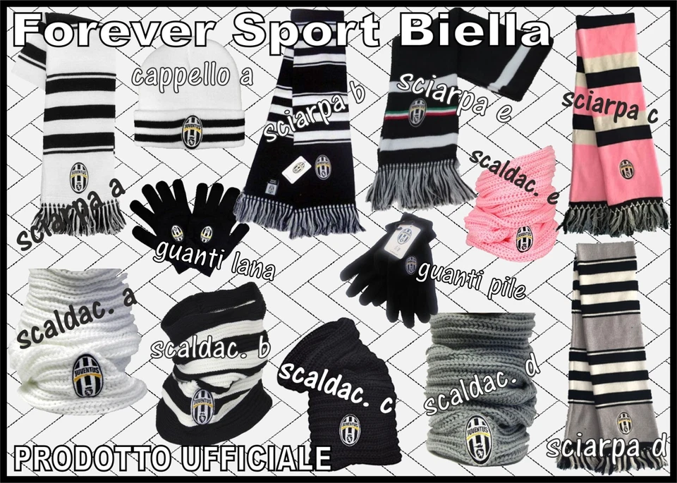 SCIARPA / CAPPELLO / SCALDACOLLO / GUANTI JUVENTUS FC UFFICIALE SCONTO 50%
