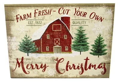 Punch Studio Rectangle Flip Top Nesting Box Christmas Farm Fresh 19858 Small - Image 1 of 4