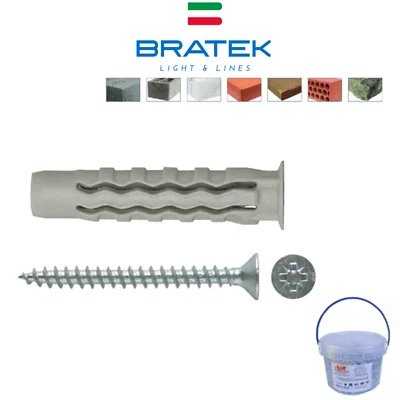 Tasselli da 6 Tassello tipo Fischer per muro Universali in Nylon con vite 250 pz - Immagine 1 di 3