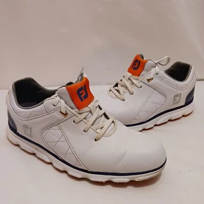 FootJoy FJ PRO/SL Mens Spikeless Golf Shoes 53533-White/Navy/Orange Size 8 - Image 1 of 4