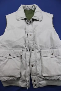 Vintage Outdoor Exchange Down Feather Puffer Vest Reversible Gray Green Large - Picture 1 of 7