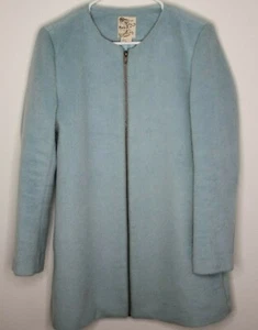 Tulle Original Women's Fleece Line Full Zip Sweater Jacket Trench Blue Silk Line - Picture 1 of 12