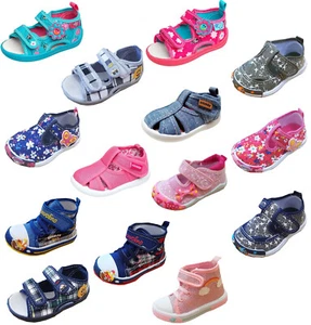 Kinder Stoff Schuhe Hausschuhe Klett Sandalen Freizeit Kita Babyschuhe Gr. 19-30 - Bild 1 von 39