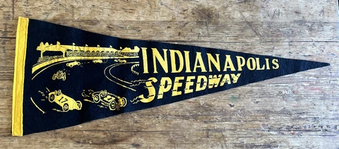 Vintage Indianapolis Motor Speedway Indy 500 Vintage Racing Pennant Early 28” Cover