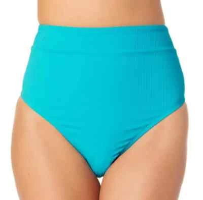 California волны плюс 2 (20/22) высокая талия бикини плавать низ ребристый бирюзовый - Изображение 1 из 4