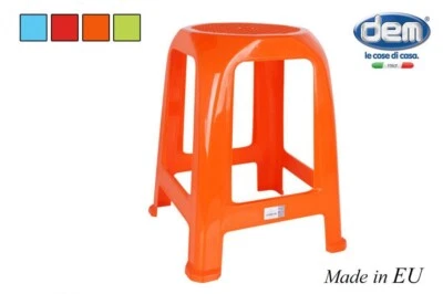 Plastic Stool sitting chair garden kitchen 26x26x47cm COLOURS - Image 1 of 4