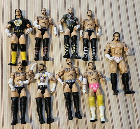 WWE Mattel CM Punk 9 Figure LOT WWE, AEW, CM PUNK Cover