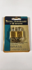 SAMSONITE LUGGAGE LOCK SET ROYAL TRAVELLER SOLID BRASS MINI SIZE BAG PROTECTION - Picture 1 of 8