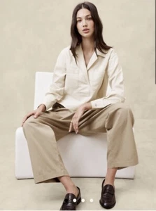 Neu mit Etikett Banana Republic Factory Twill Hemd mit Kragen und Tasche ecru Waschung Größe XS - Bild 1 von 7