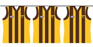 Hawthorn Hawks 16 Flags x 165mm x 200mm Official AFL Team Party Bunting 128GSM - Bild 1 von 1