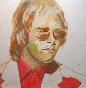 ORIGINAL PETE DAVIES "Elton John" Tommy Glam Rock n Roll Oil on Canvas PAINTING - Picture 1 of 1
