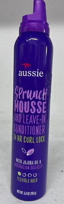 Aussie Sprunch Mousse Conditioner Curl Lock Flexible Hold 6.8 Oz (Broken Top)