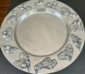Mariposa Brilliante 19" Serving Tray Platter High-Relief Acorns & Oak Leaves Ca: - Picture 1 of 8