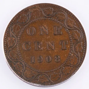 1908 Canada 1 Cent ANACS AU55 BRN Large Canadian Cent 1c - Picture 1 of 4