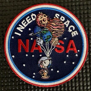 NASA - I NEED SPACE PATCH - ASTRONAUT PLANET BALLOON - 3.5” - Picture 1 of 1