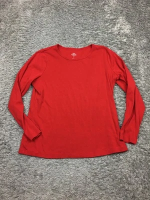 St Johns Bay Essential Tee Shirt Womens Size Large Red Cotton - Imagem 1 de 4