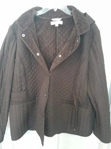 Womens Larry Levine Sz 2X Brown Quilted Coat With Softvinterior Very Nice... - Picture 1 of 8