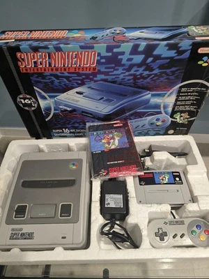 Console SNES Super Nintendo Bundle Super Mario World - Completo - Funzionante - Immagine 1 di 4