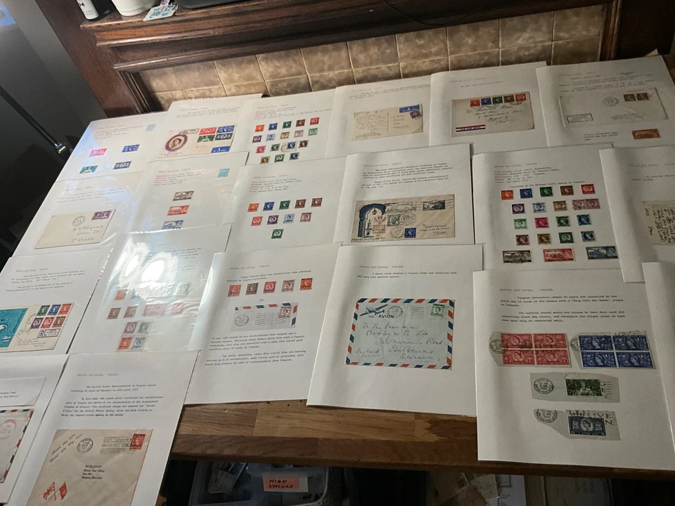 Tanger British Post Office Cover QE 1953 on + kgvi 20 hojas lote 3 ad56 Foto 1 de 4