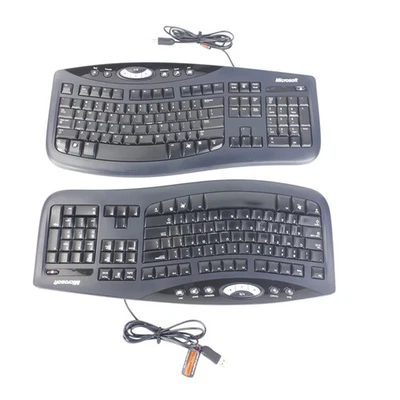 Microsoft Comfort Curve Keyboard 2000 Ergonomic USB Wired Lot of 2 TESTED - Image 1 of 4