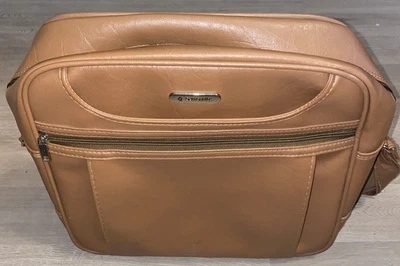 Vintage 70s Samsonite Concord Cross Body Carry On Weekend Bag Brown Luggage - Image 1 of 4