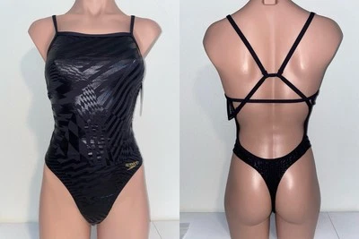 Tanga Speedo Deep Storm Antracita Metálico Negro Una Pieza Modificado Talla 30 Foto 1 de 4